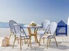 4 Seater PE Rattan Garden Dining Set Blue and White Pattern RIFREDDO_798839