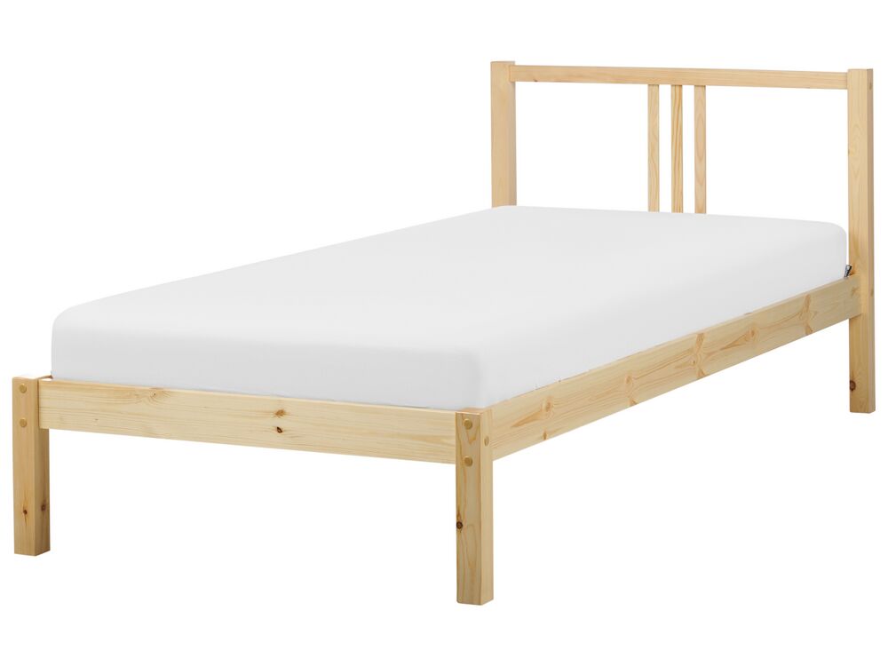 Letto Singolo In Legno Di Pino 90x200cm - Testiera Moderna, Bianco, Con Rete A Doghe - Foto 3