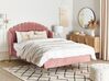 Sametová postel 140 x 200 cm růžová AMBILLOU_857074