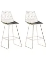 Set of 2 Bar Chairs PRESTON Metal Gold