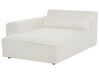 Canapé d'angle à droite modulable 3 places en bouclé avec ottoman blanc HELLNAR_911467