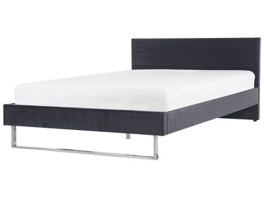 Sametová, šedá postel 180 x 200 cm BELLOU