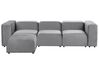 3-Sitzer Sofa Samtstoff grau mit Ottomane FALSTERBO_919409
