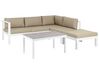 5 Seater Aluminium Garden Corner Sofa Set White and Sand Beige MESSINA_932080