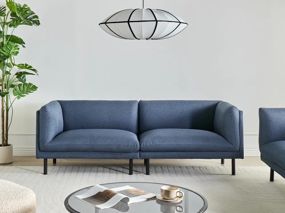 Sofa 3 Seater VORGOD Fabric Dark Blue