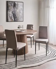 Set of 4 Dining Chairs RINER Fabric Taupe_1024478