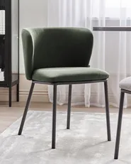 Set di 2 sedie da pranzo MINA Tessuto Verde scuro_872115