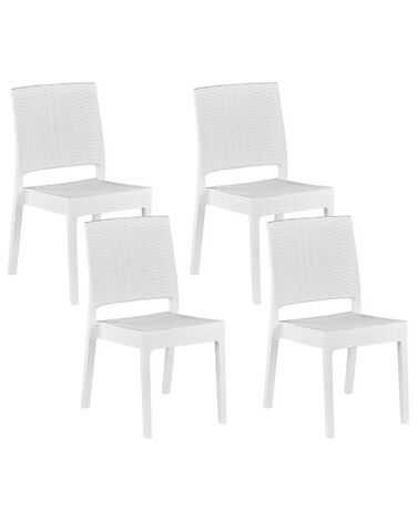 Set of 4 Garden Dining Chairs White FOSSANO