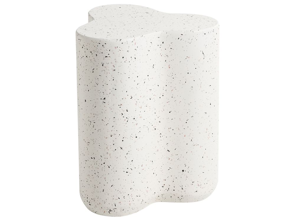 Stolik pomocniczy TELLARO 32 cm 37 cm Efekt lastryko Złamana biel