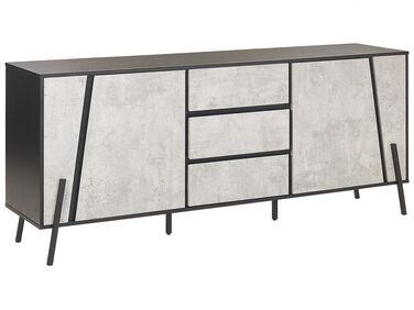 3 Drawer Sideboard Concrete Effect with Black BLACKPOOL