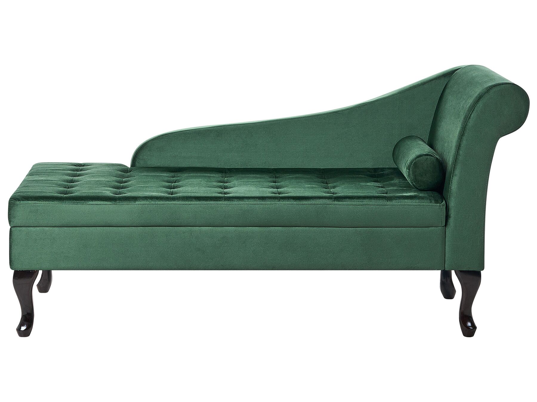 Chaise-longue à direita com arrumação em veludo verde escuro PESSAC_882095