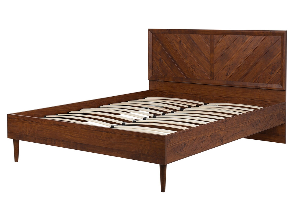 EU King Size Bed Dark Wood MIALET Beliani