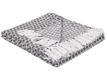 Cotton Blanket 130 x 160 cm Black and White KIRAMAN