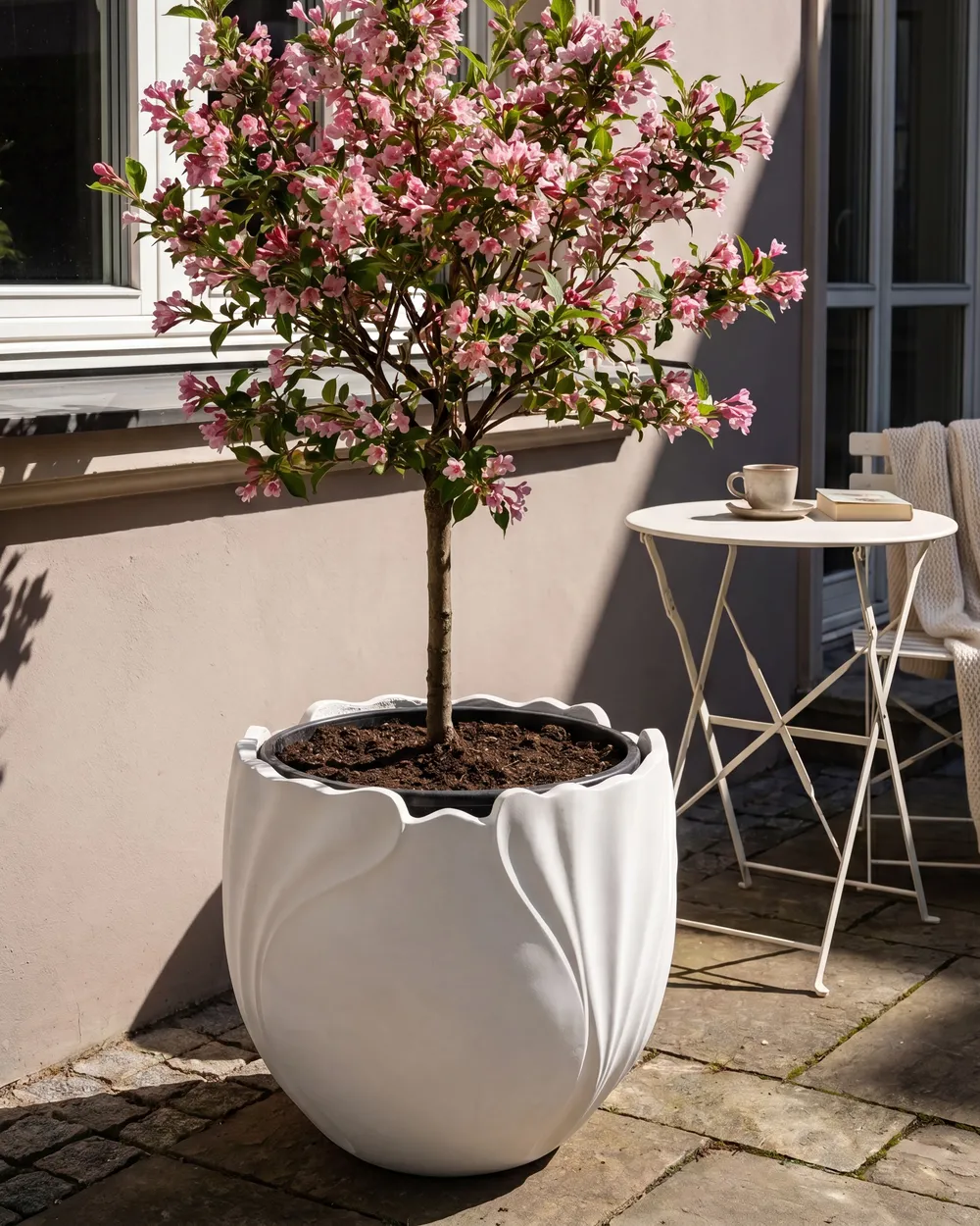 Donica ARPONE 44 cm Złamana biel