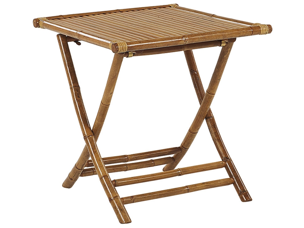 Bamboo Bistro Table 70 x 70 cm Light Wood MOLISE Beliani.cz