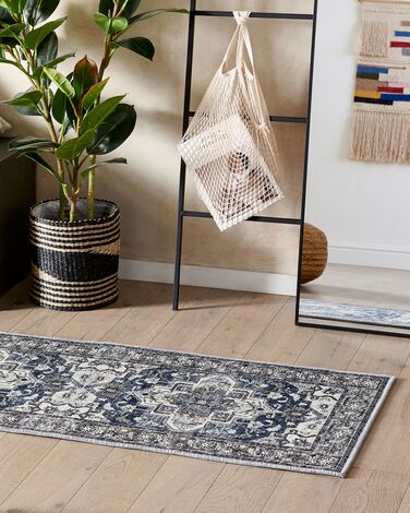 Runner Rug 60 x 200 cm Grey and Blue KOTTAR