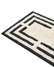Bath Mat RISALU Black/ Beige 60 x 90 cm Cotton_1025904