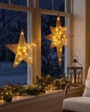 Set di 2 decorazioni da appendere BLASJON 30/47 cm Stella Oro_1018728