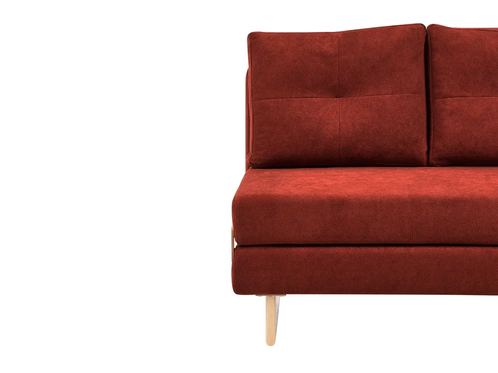Sofa Bed 2 Seater JERSLEV Fabric Red_1011701
