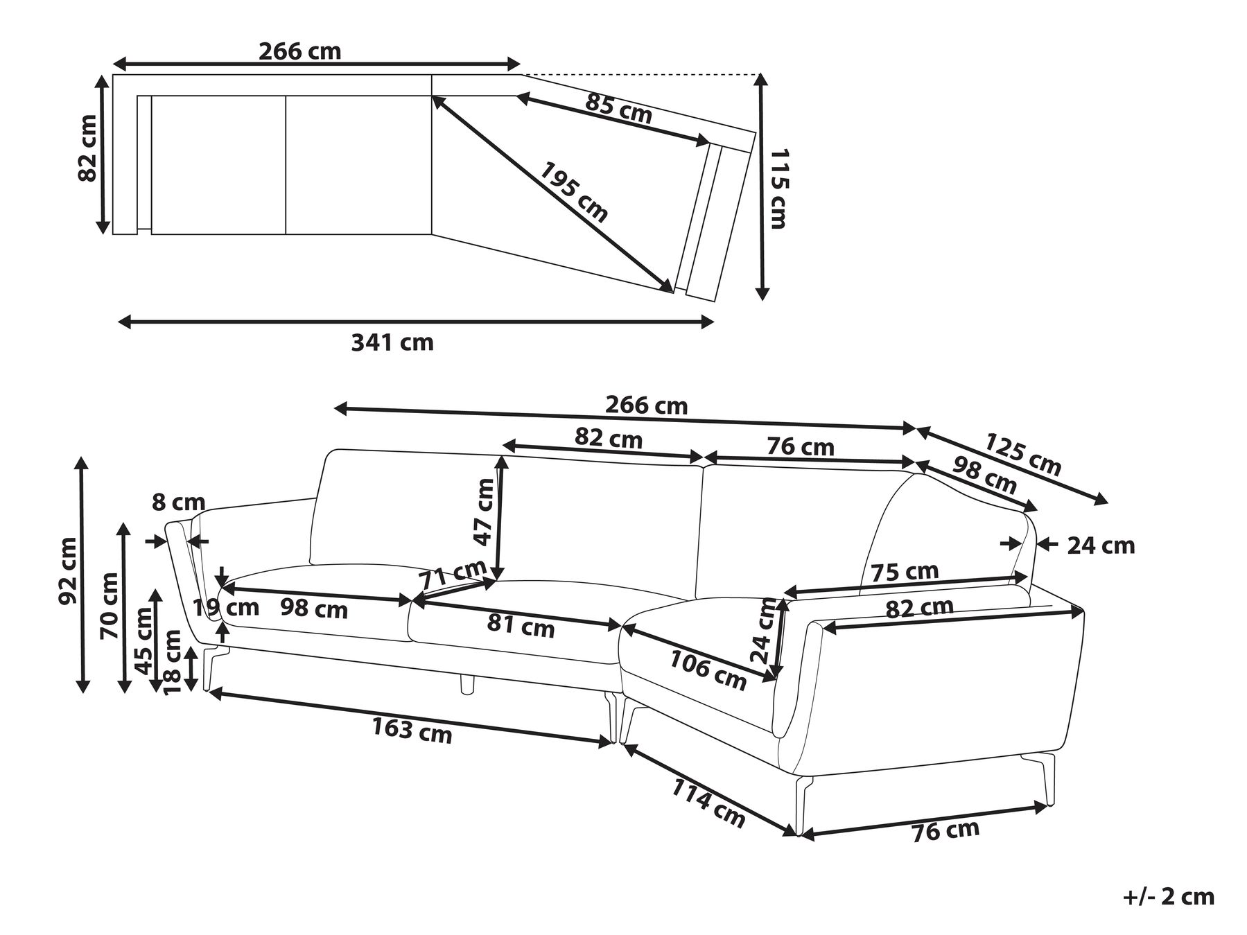 3 Seater Fabric Sofa Light Beige KANSSELI_951049