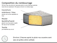 Canapé d'angle de jardin avec ottoman 7 places AREZZO Gris Côté droit_825171