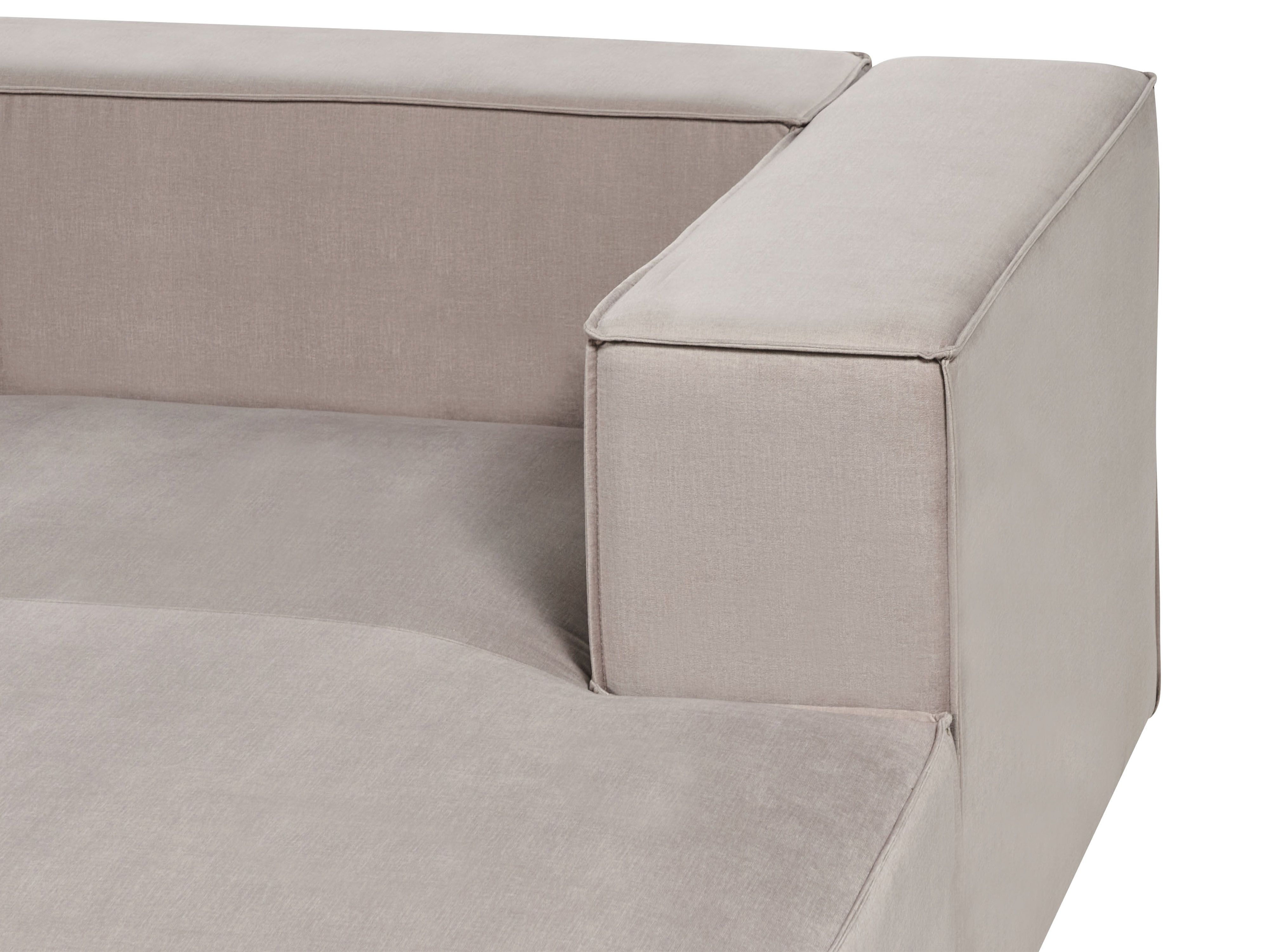 Canapé d'angle côté droit 3 places en velours taupe VERNON | Beliani.fr