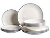 Zastawa stołowa 12-częściowa CUMIN Porcelana Złamana biel/ niebieski