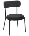 Lot de 2 chaises de salle à manger en tissu bouclé noir ALLISON_929082