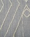 Teppich Baumwolle grau / weiß 140 x 200 cm geometrisches Muster Kurzflor KHENIFRA_831123