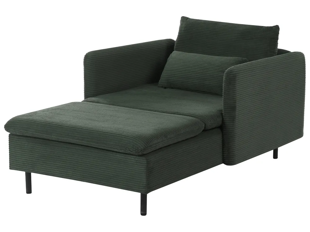 Modular Corner Sofa 3 Seater EGERIS Corduroy Dark Green Right Hand_1067195