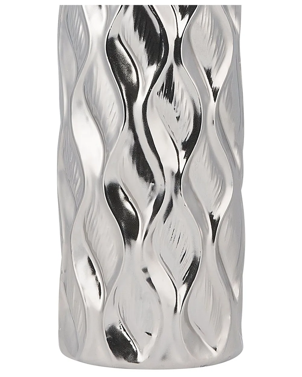 Vaso decorativo gres porcellanato argento 45 cm BASSANIA Beliani
