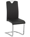	Conjunto de 2 sillas de comedor de piel sintética negro/plateado PICKNES_790012
