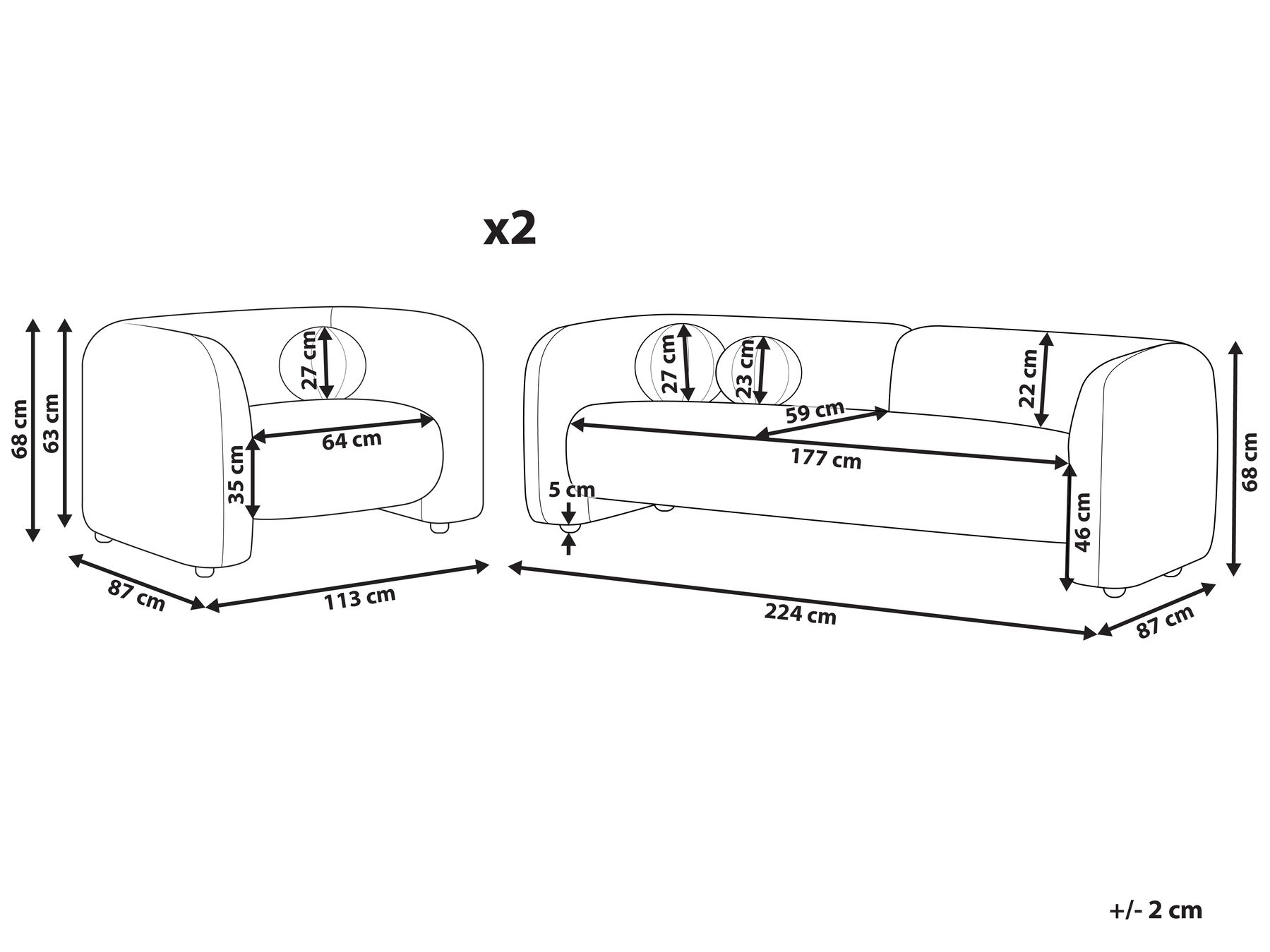 5 Seater Velvet Living Room Set Off-White LEIREN_920769 5 Seater Velvet Living Room Set Off-White LEIREN_920769
