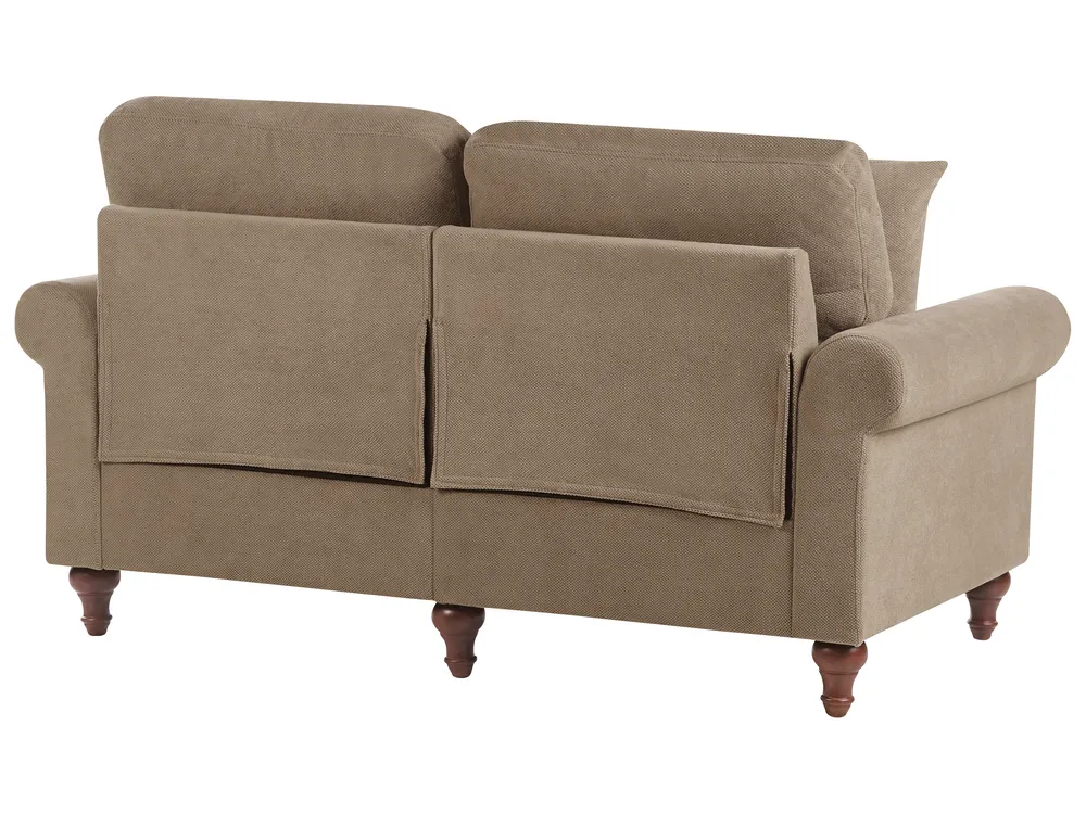 Sofa 2 Seater GINNERUP Fabric Brown_1035515