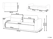 Sofa rozkładana dla 3 osób VAXHOLM ze schowkiem Boucle Brązowy_1026750