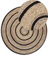 Round Area Rug ⌀ 140 cm Beige with Black BUKSE_757842