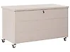Storage Box KYMI 136 cm 55 cm Metal with Wheels Beige