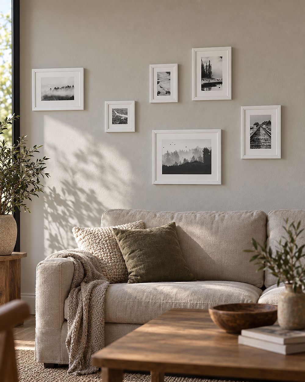 Set di 6 cornici per foto ZINARE Paesaggio Bianco