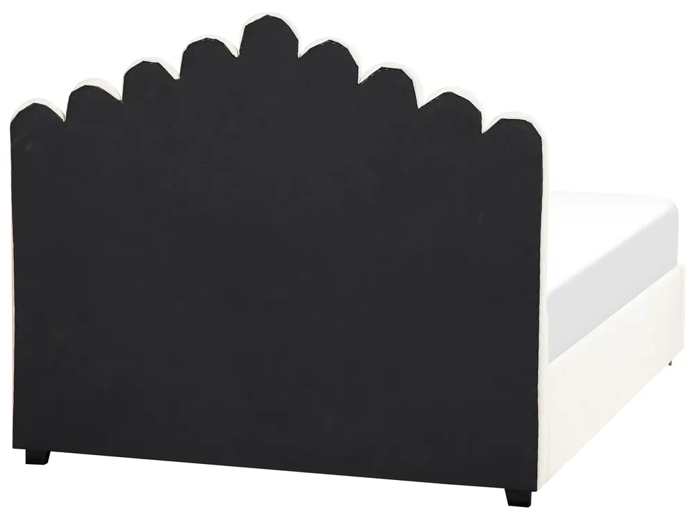 Ottoman Bed VINCENNES Velvet Off-White 140 x 200 cm (EU Double)_837359