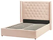 Ottoman Bed LUBBON Velvet Beige 140 x 200 cm (EU Double)_833504