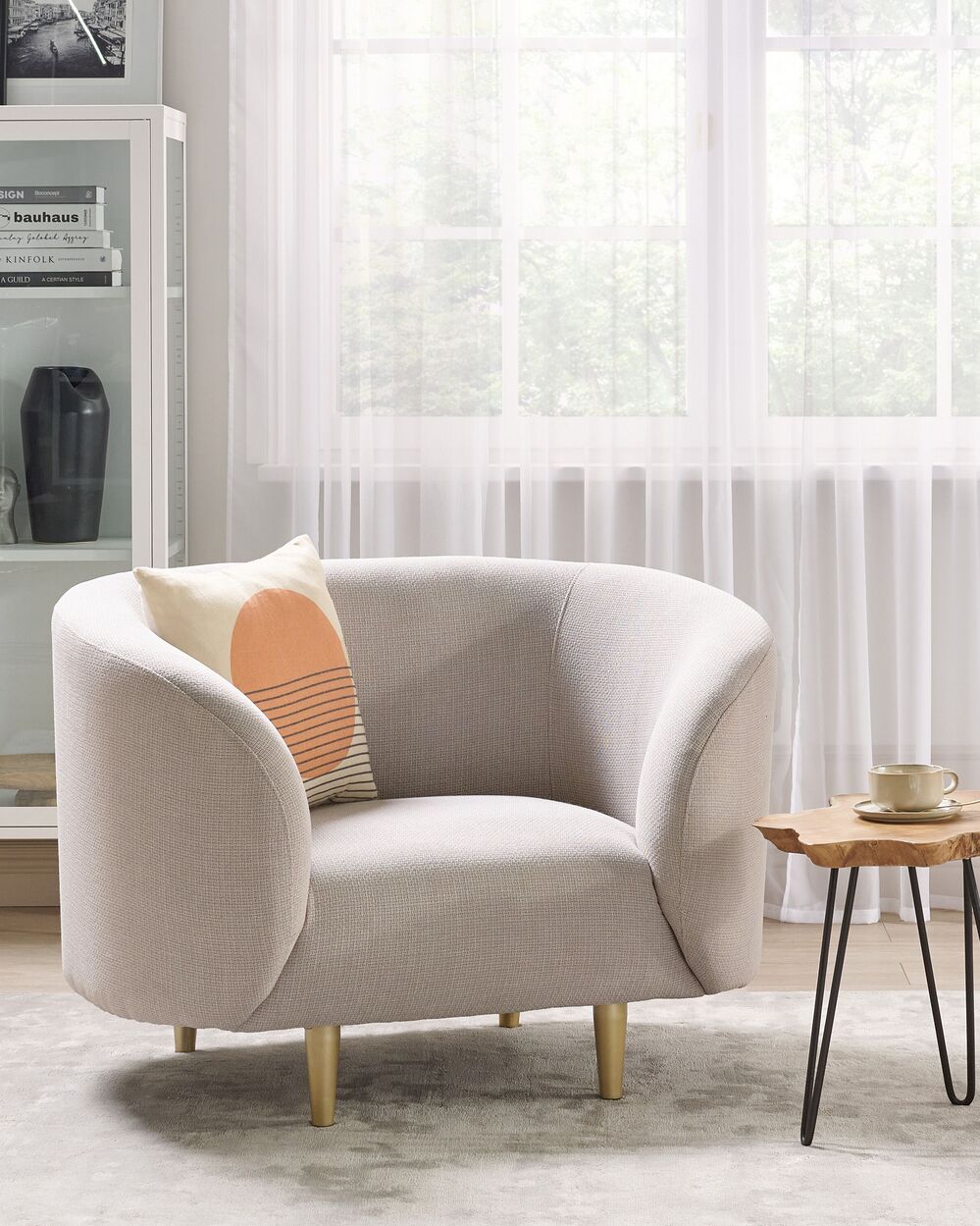 Armchair LOEN Fabric Light Beige