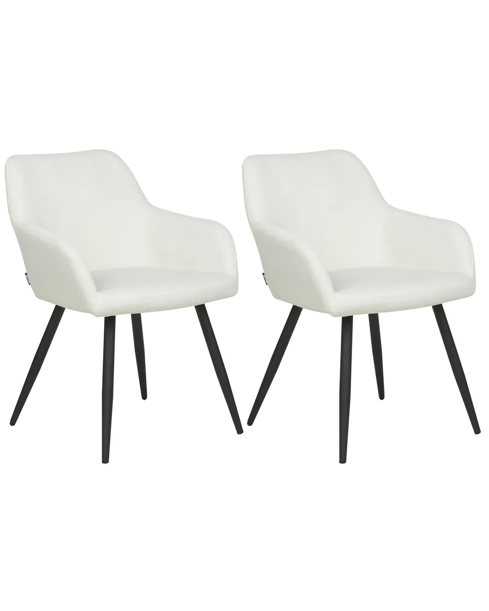Zestaw 2 krzeseł do jadalni CASMALIA Welur Złamana biel