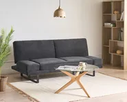 Divano letto 2 posti YORK Ciniglia Nero_1009247