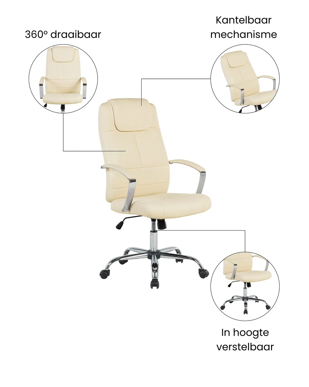 Directeursstoel WINNER Kunstleer Lichtbeige_1074410