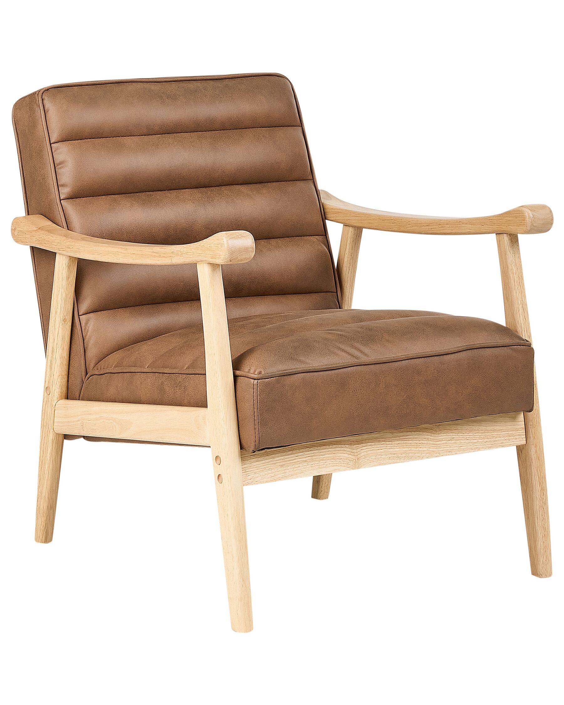 Fauteuil kunstleer bruin LEKNES_927203