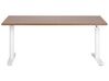 Elektricky nastavitelný psací stůl 160 x 72 cm tmavé dřevo/bílý DESTINAS_899589