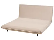 Sofa Bed 2 Seater ABISKO Faux Linen Beige_1030851