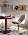 Silla de comedor giratoria WESTMINSTER Tela Beige claro