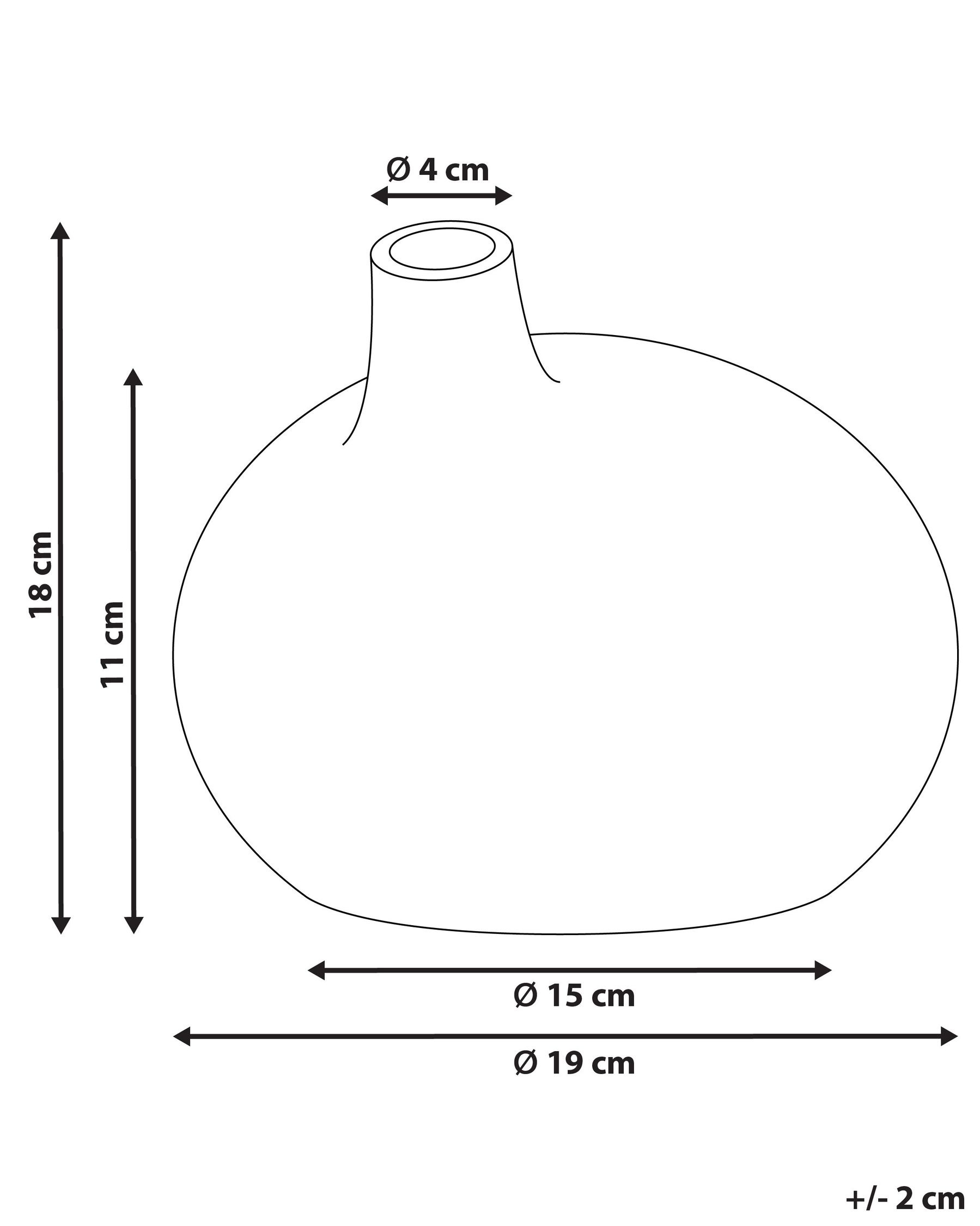 Wazon dekoracyjny KLANG 18 cm Ceramika Szary_893544