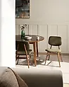 Set of 2 Dining Chairs ELAINE Boucle Dark Brown/ Green